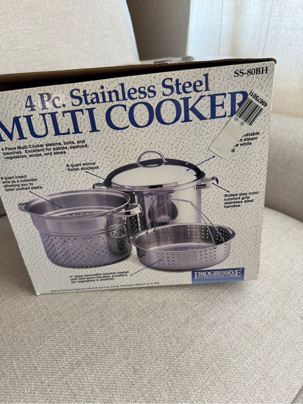 NIB 4 pc stainless steel multi cooker